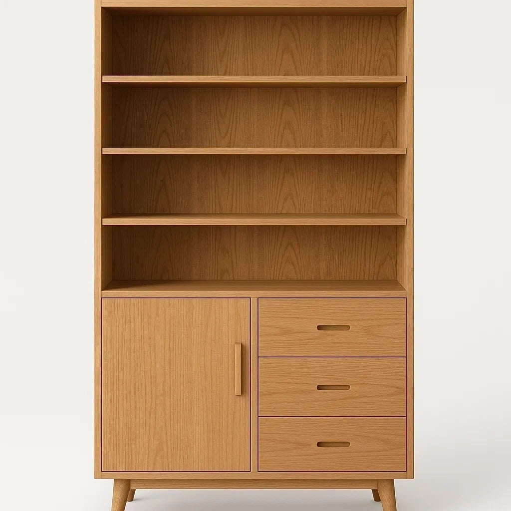 Bücherregal mit Schubladen Eiche 180x80x40 cm