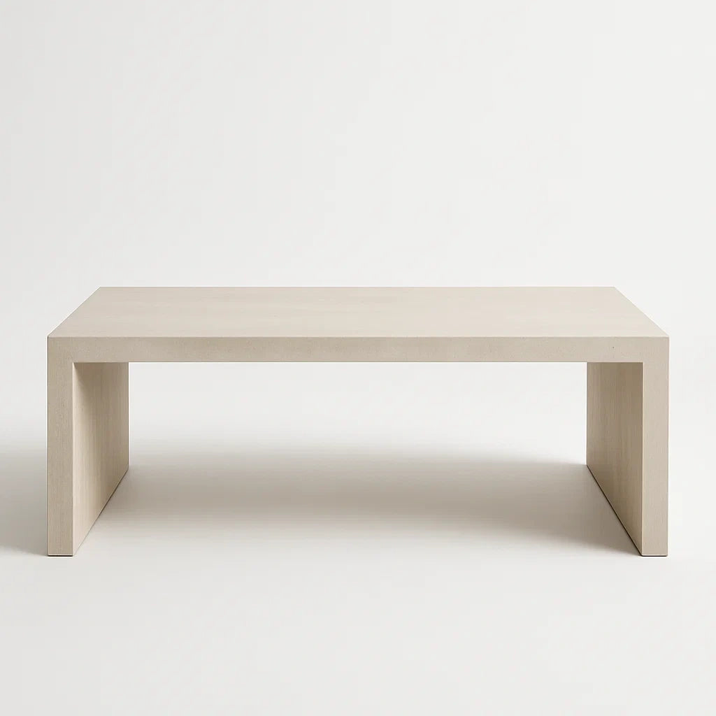Rechteckiger Couchtisch aus Sperrholz in Beige 120x60x45cm