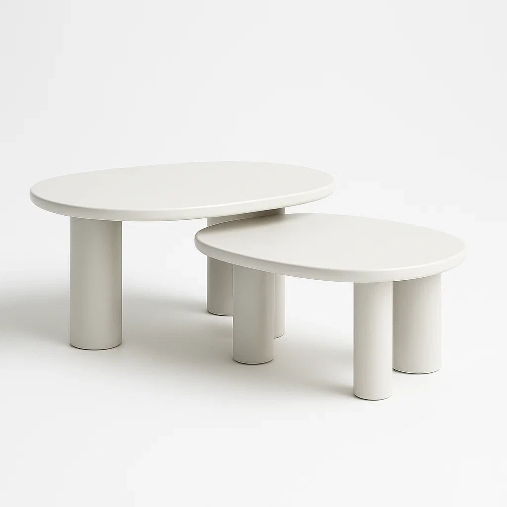 Satztisch-Set MDF Weiß 2-teilig