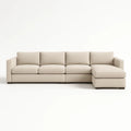 Ecksofa Stoff Beige mit Ottomane