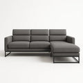 Ecksofa aus Stoff mit Metallrahmen in Dunkelgrau