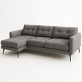 Ecksofa L-Form Stoff Grau