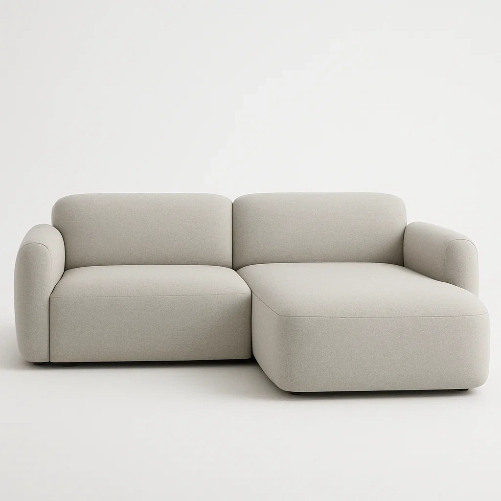 Ecksofa Beige Textil L-Form 250x160x85 cm