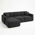 Ecksofa Dunkelgrau Stoff L-Form 280 cm