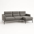 Ecksofa grau Polyester Metallrahmen 260x160x80 cm