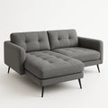 Ecksofa mit Ottomane aus Stoff, Grau