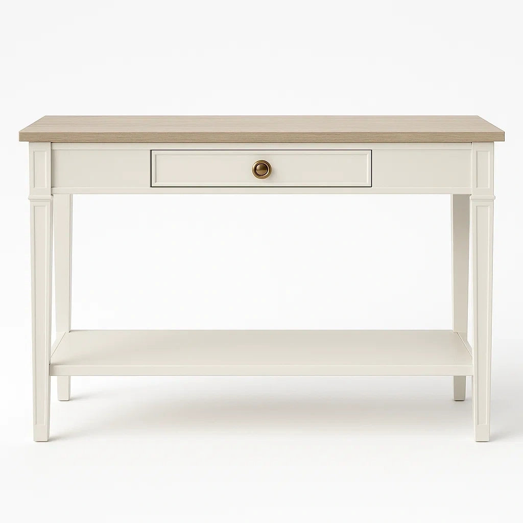 Konsolentisch MDF Weiß Schublade Regal 110x40x75 cm