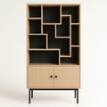 Regal mit Schrankfach Eiche Schwarz 180x90x34cm