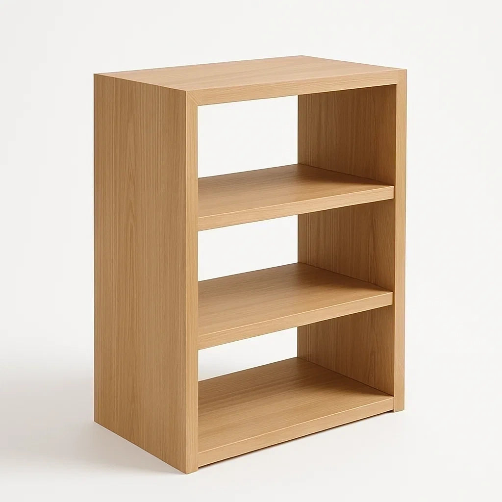 Regal aus MDF in Hellbraun mit 3 Ebenen