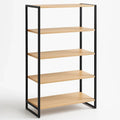 Regal aus MDF-Holz mit schwarzem Metallrahmen und 5 Ebenen