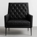 Ledersessel Schwarz 100 cm Höhe