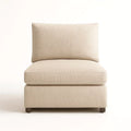 Beiger Sessel aus Holz und Polyester